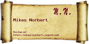 Mikes Norbert névjegykártya